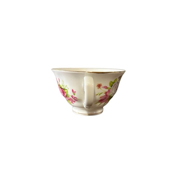 Grace's Teaware Pink Rose Floral Tea Cup & Saucer Gold Trim Tea Party Scalloped - Picture 3 of 8